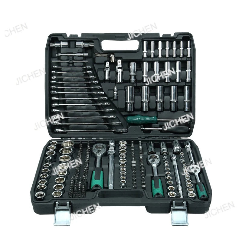 216-Piece professional car repair ratchet wrench combination toolbox set