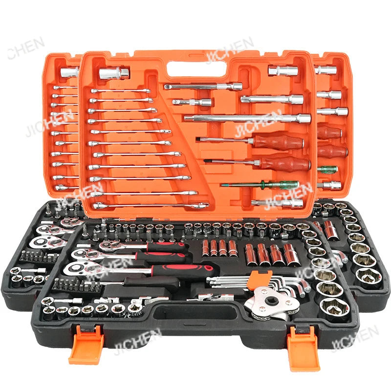216-Piece professional car repair ratchet wrench combination toolbox set